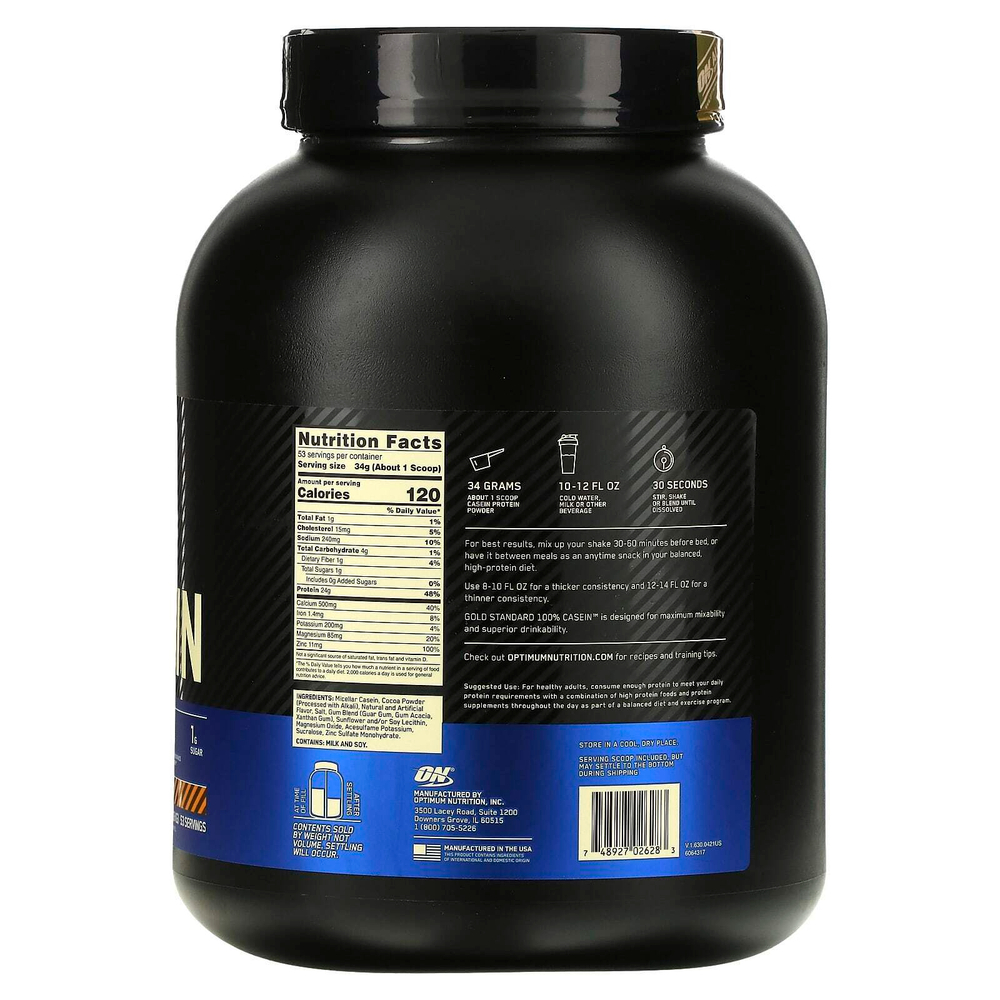 Optimum Nutrition, Gold Standard® 100% Casein, со вкусом шоколада и арахисовой пасты, 1,8 кг (3,97 фунта)