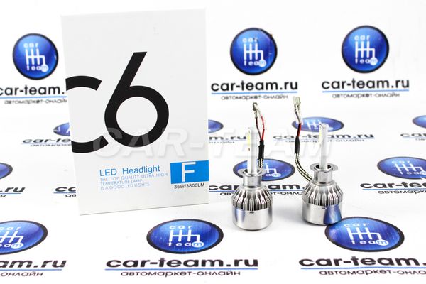 Автолампы светодиодные LED C6 6000к цоколь H1