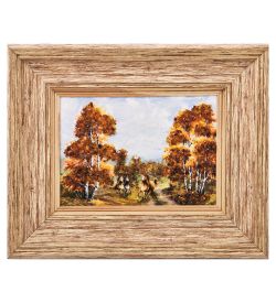 AMB-03/48 Картина «Красота природы» (с янтарной крошкой) H-32см