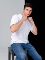 Классика М футболка оверсайз (белый) Lena Basco (Акция)