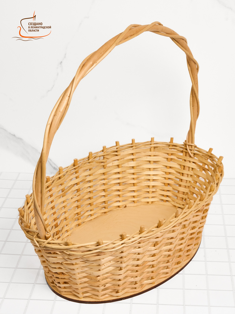 Корзинка овальная подарочная, арт. O430P, 30х44х13 см, высота с ручкой 41 см
