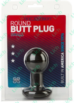 Круглая черная анальная пробка ROUND SMALL