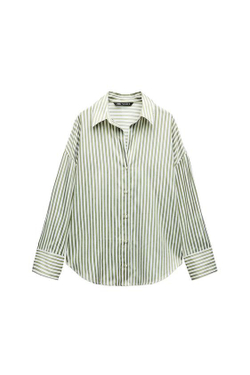 ZARA РУБАШКА ИЗ ПОПЛИНА, ПОЛОСКИ