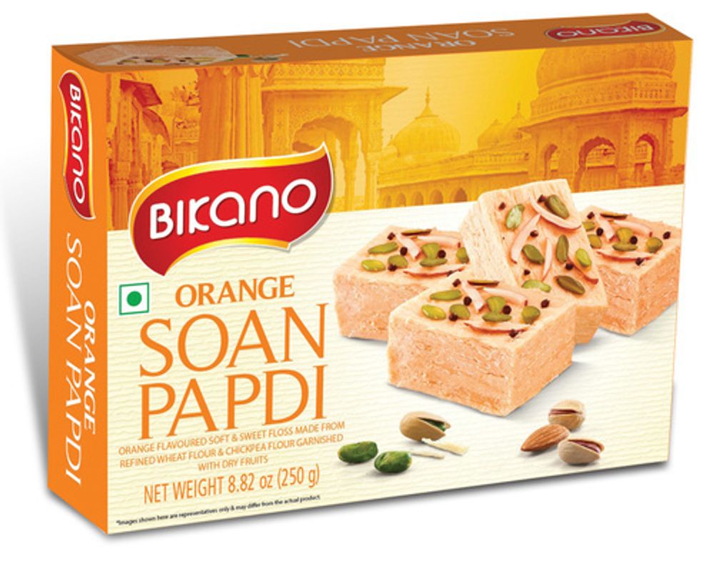 Сладкая халва с орехами Bikano Soan Papdi Orange, 250 г