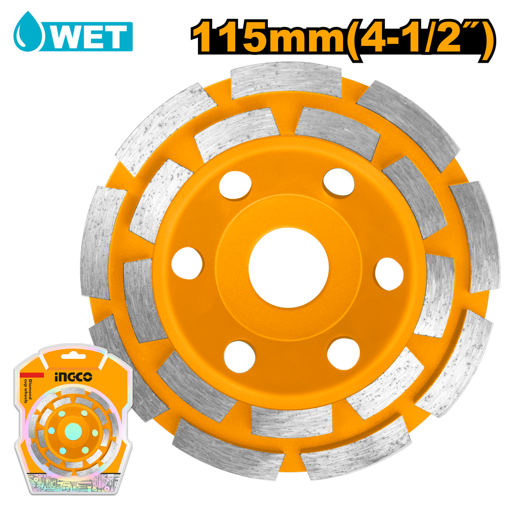 Чашка алмазная двухрядная INGCO CGW021151 115х22,2 мм