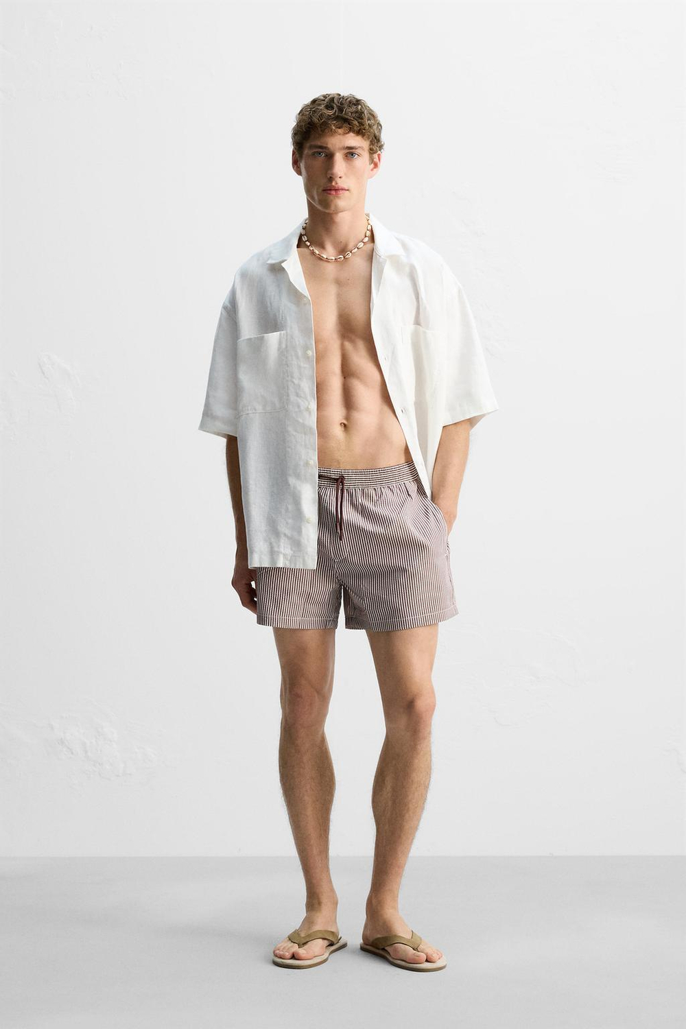 ZARA ПЛАВКИ SEERSUCKER, ГРАНАТОВЫЙ