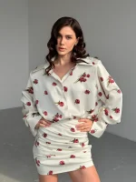 Юбка мини со сборкой Роузи, Молочный