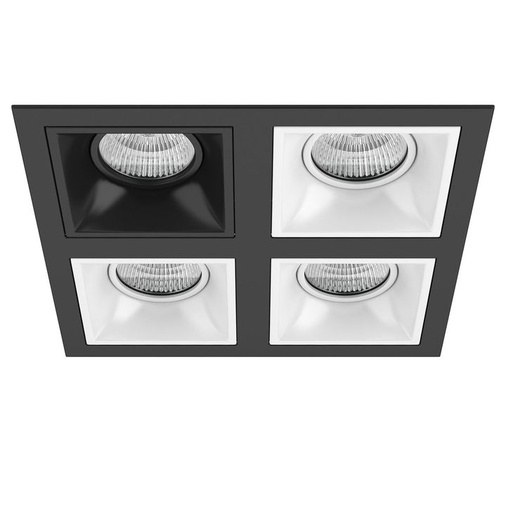 Комплект из светильников и рамки Lightstar Domino Quadro (214547+214507+214506+214506+214506) D54707060606