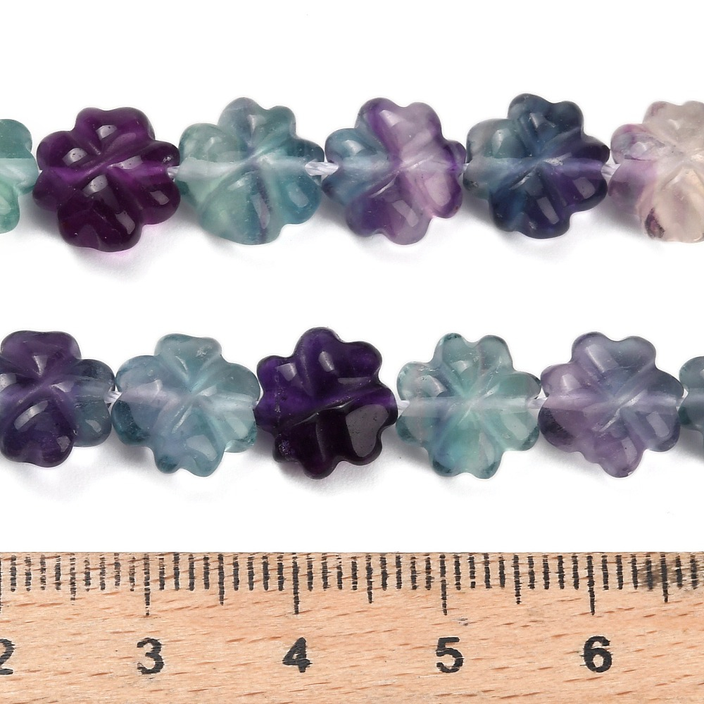 Бусина Клевер 10мм, флюорит (в ассортименте)