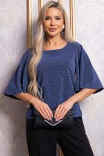 Блуза праздничная Ты ослепляешь! (темно-синяя) Б14844-8М LT Collection