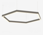 Подвесной LED светильник шестиугольный LP85-ARENA6-400 60Вт (сегмент 404 мм) 3000K 5520Лм серый 808х808х80мм DARKLUM