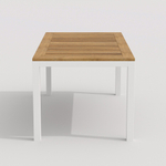 Обеденная группа Ideal Patio ТЕЛЛА  БОНТА  каркас белый, стол тик 180, ткань антрацит