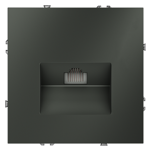 Розетка компьютерная встраиваемая VOLTUM S70 RJ45 кат.6, (титан)