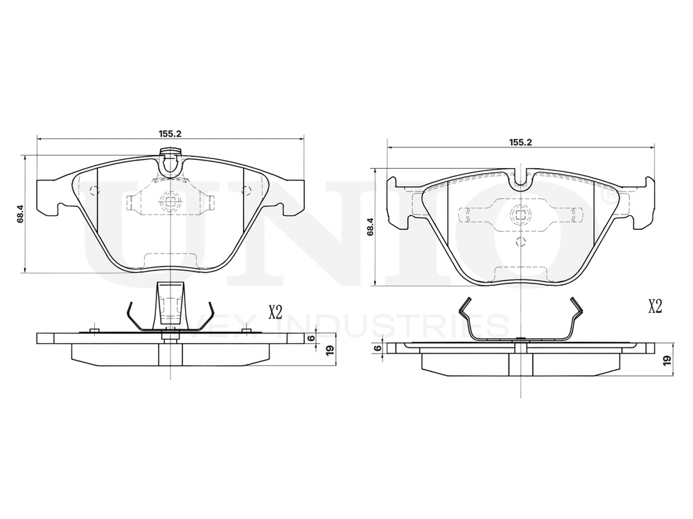 Колодки тормозные диск. передние UNIO BRP-20079