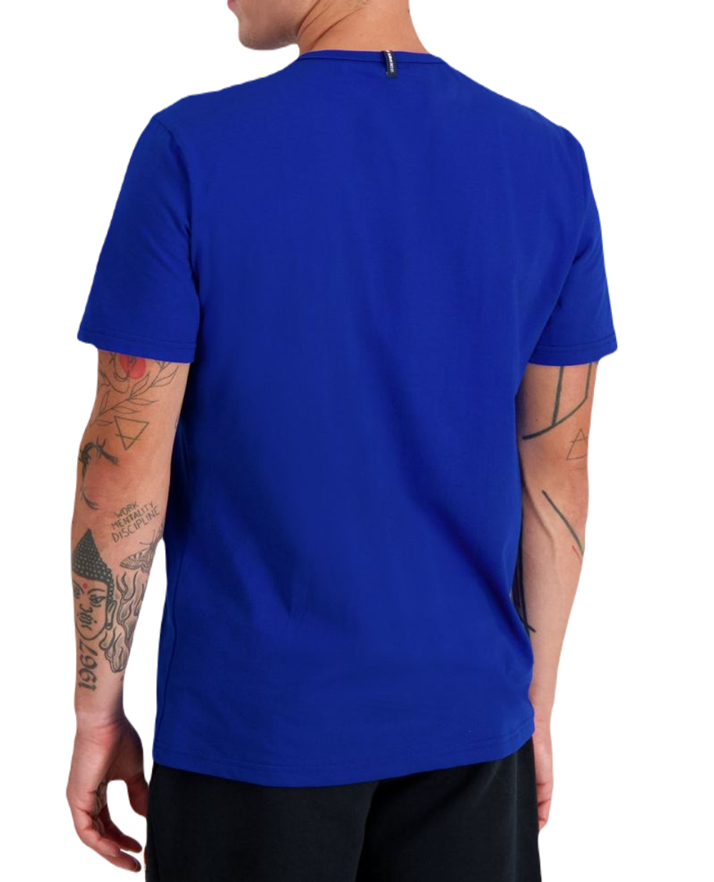 Мужская теннисная футболка Le Coq Sportif ESS Tee Short Sleeve N°4 SS23 - bleu electro