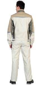 Костюм СИРИУС-КАСПИЙ куртка, п/к, молочный с оливой, песочным и СОП