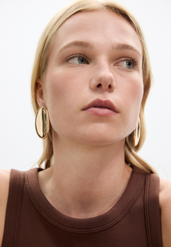 STRADIVARIUS Овальные металлические серьги, золотой