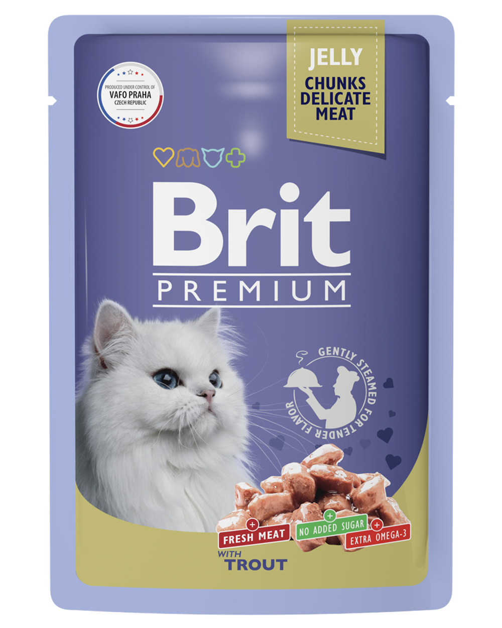 Brit Premium Adult Cat Форель в желе 85гр.