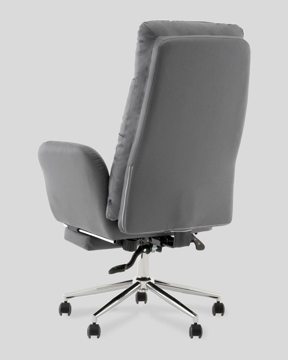Кресло руководителя TopChairs Solid с оттоманкой серый