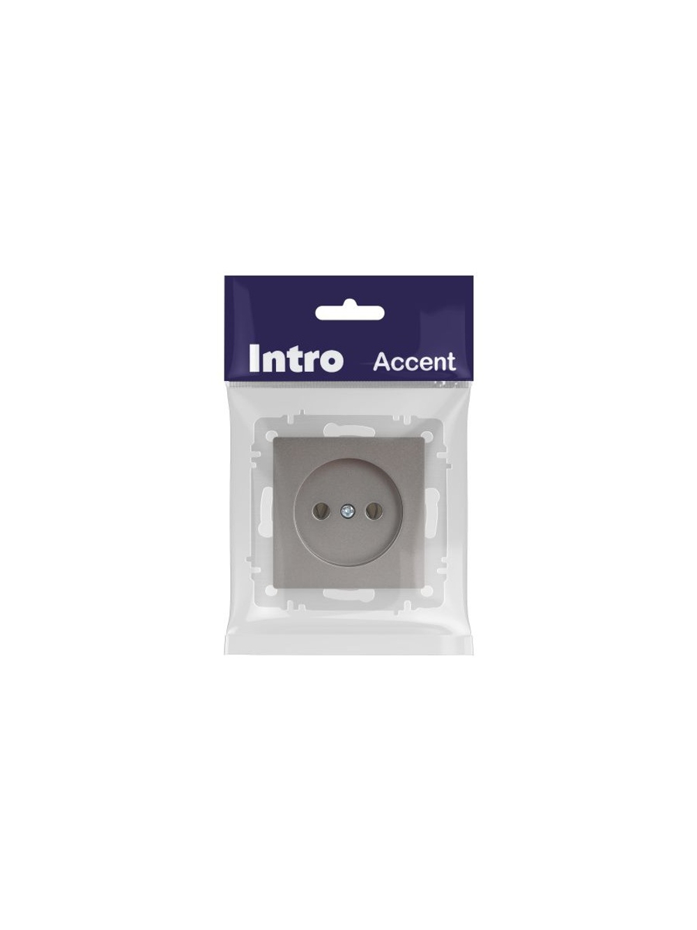 Розетка 1-м СП Accent 6-201-09 16А IP20 250В 2P титан Intro Б0063673