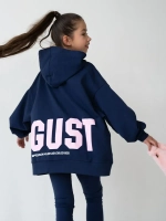 Костюм для девочки, толстовка и леггинсы, синий