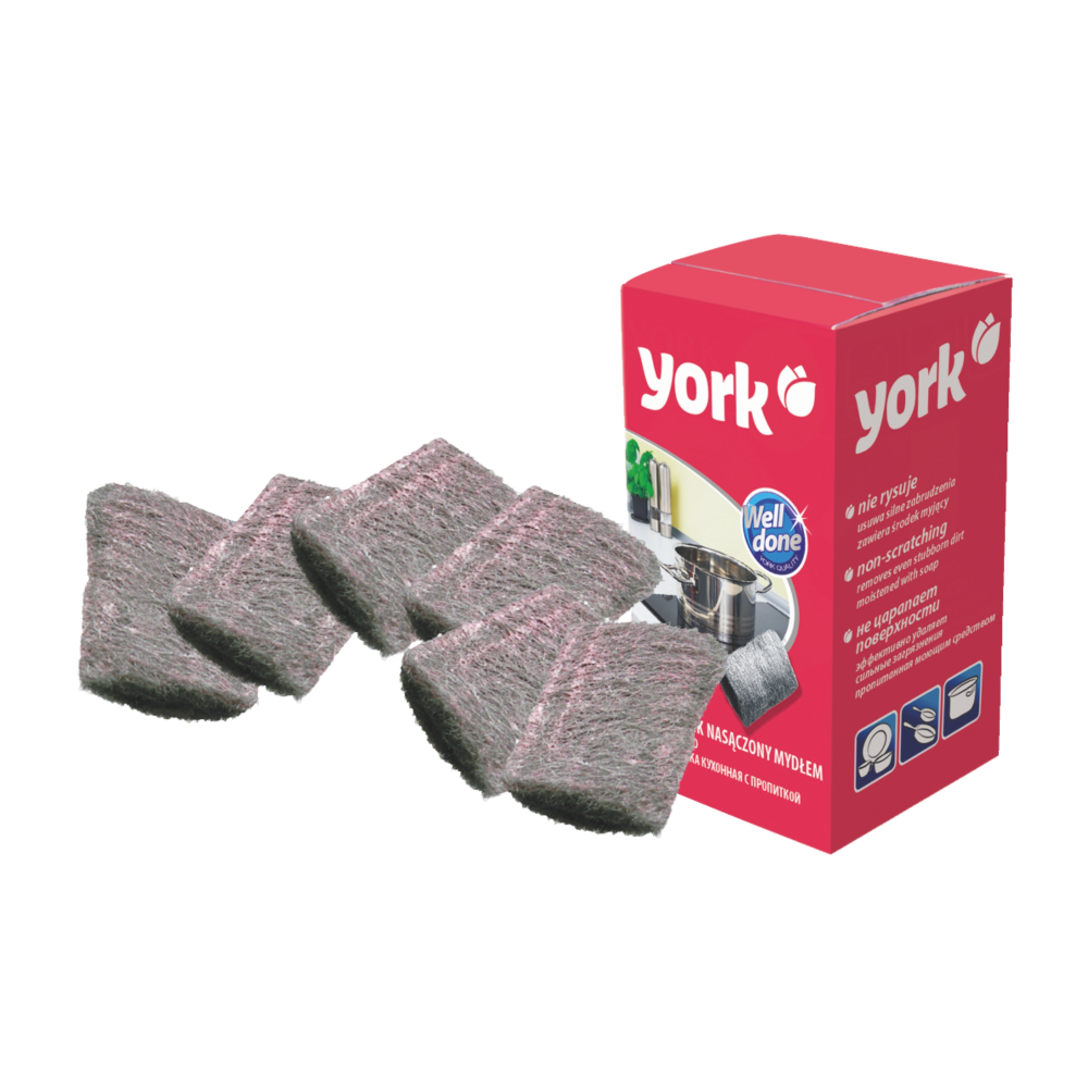 Губка для посуды с пропиткой 6ш./YORK/005010