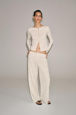 ZARA БРЮКИ В СТИЛЕ РУСТИК, ЭКРЮ