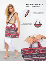 Сумка для ноутбука 13,3" и 14" с ремнем на плечо и 3 отделениями (Бохо слоны)