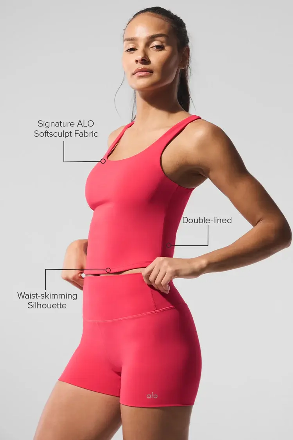 Alo yoga Топ Alo Softsculpt, карамельно-красный