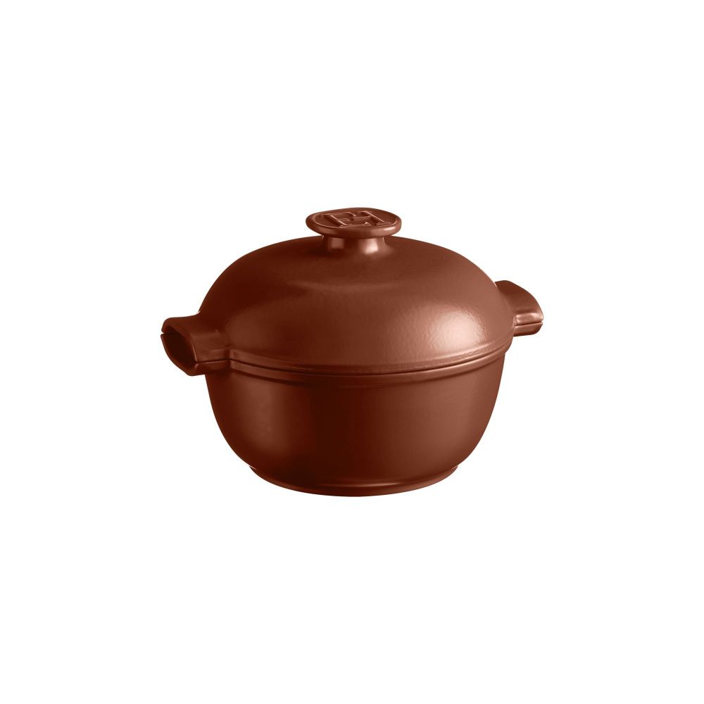 Кастрюля 2,0 л. керам. d=22,5 см. h=18 см. с крышкой (индукция) коричневая Emile Henry /1/ Кастрюля 2,0 л. керам. d=22,5 см. h=18 см. с крышкой (индукция) коричневая Emile Henry /1/