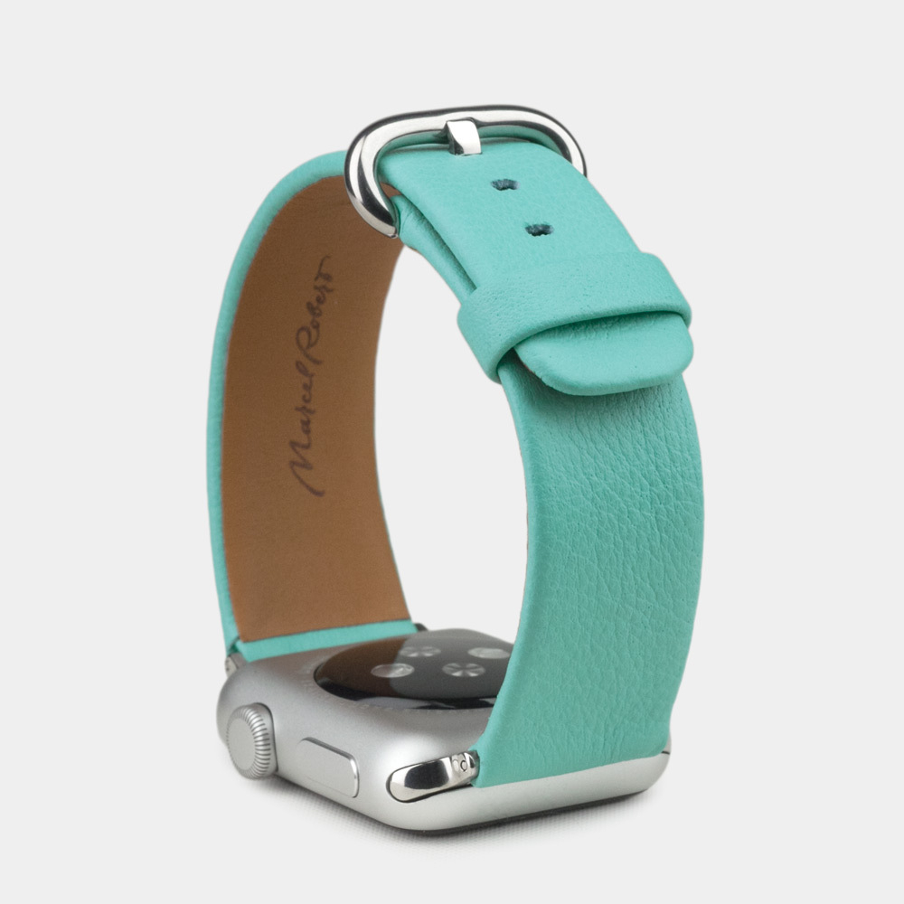 Ремешок для Apple Watch 44/45/46 mm из кожи теленка, цвета тиффани