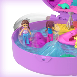 Polly Pocket - Аквариум с дельфинами Компактный набор + 2 куклы + аксессуары HWN96 / артикул   JFG56 HWN96  / GTIN 194735217793