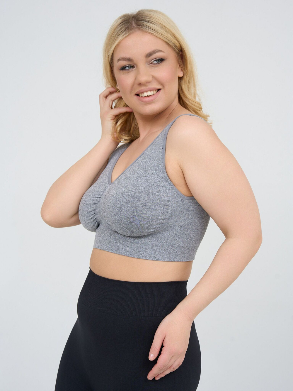 Гладкий бюстгальтер-топ с широкими бретелями (Размер: 3X) (Цвет: белый)