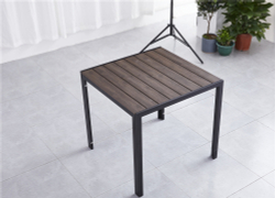 Алюминиевый квадратный стол ПОЛИВУД-10 80*80  цвет каштан 1027
