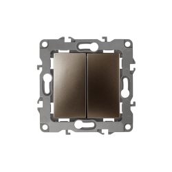 12-1106-13 ЭРА Переключатель двойной, 10АХ-250В, IP20, Эра12, бронза