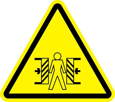Знак "Внимание, опасность зажима"