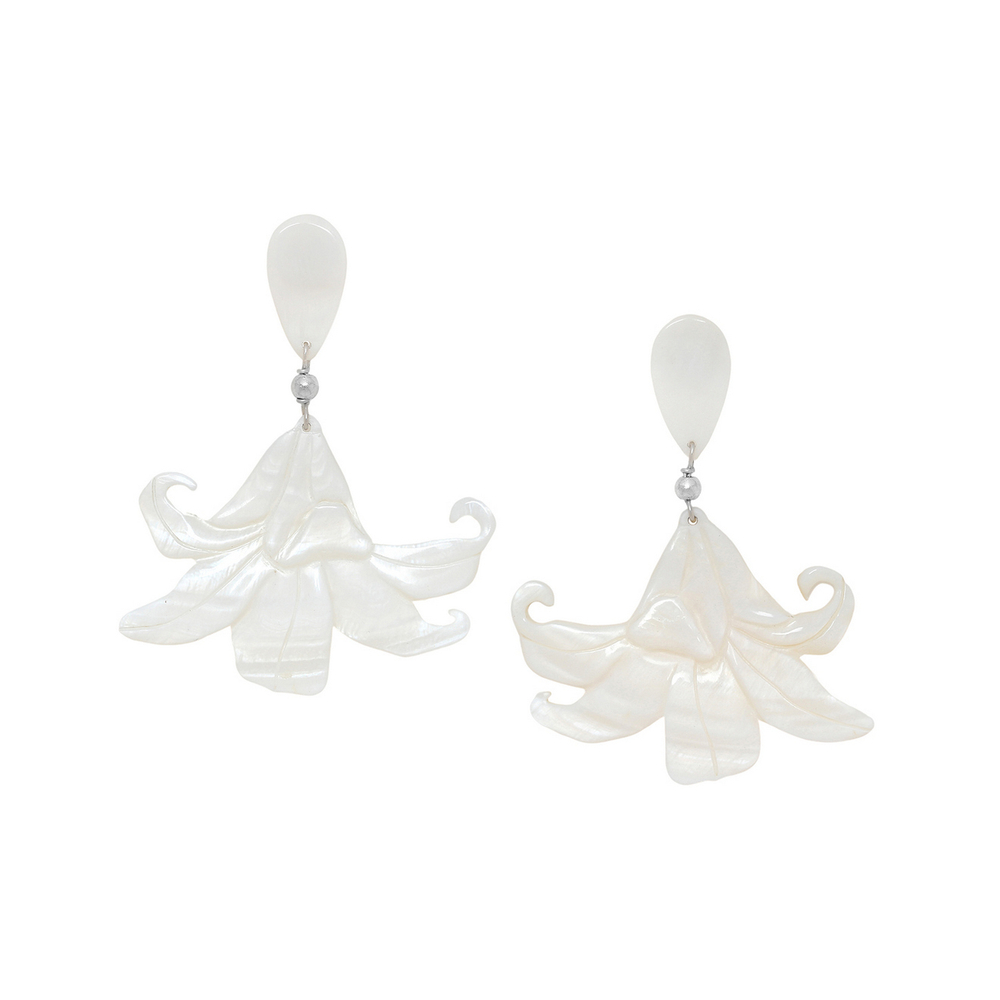 Серьги Nature Bijoux, Lis Blanc, с перламутром, NB26.1-12-90662 (белый)