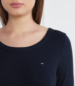 Блузка 5X2 RIB O-NK LS Tommy Hilfiger - темно-синий(WW0WW38869)
