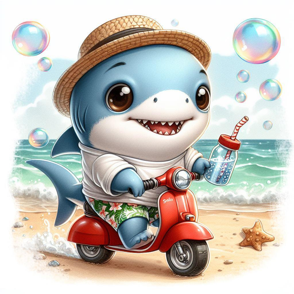 Мыльные пузыри "Акула на скутере" (Пузырята)