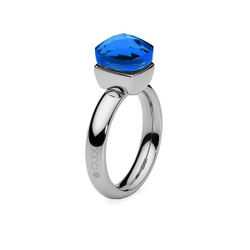 Кольцо Qudo Firenze Capri 16 мм 611990 BL/S цвет голубой, серебряный
