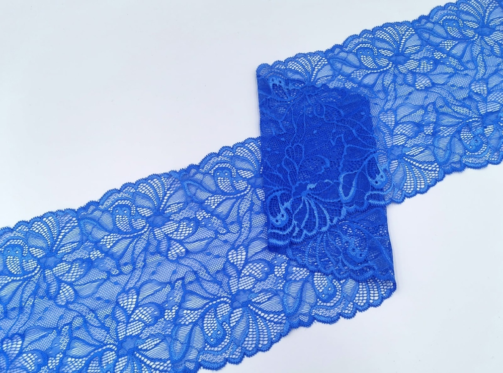 Эластичное кружево, ОПТ, 18 см, ярко-синее, (Арт: EK-2529), м