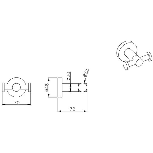Двойной крючок Aquatek AQ4002MB Черный матовый