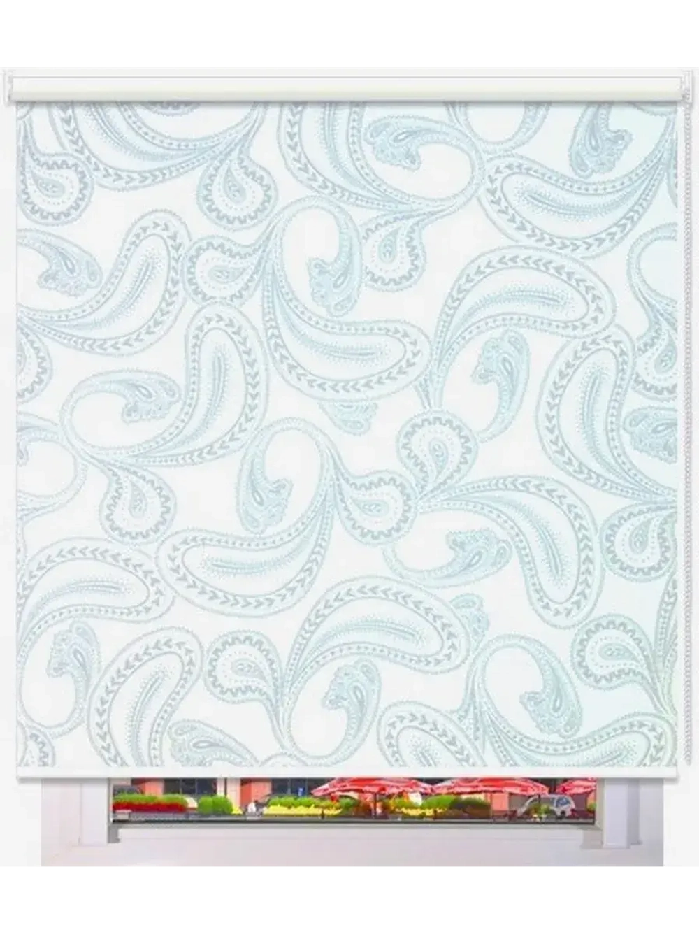 Рулонные шторы "Пейсли голубые 3191"