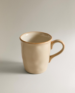 Zara Home чашка из каменной керамики, цвет кремовый, 12 см