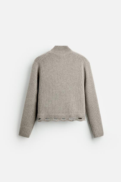 ZARA X NANUSHKA ВЯЗАНЫЙ СВИТЕР, ПЕСОЧНЫЙ