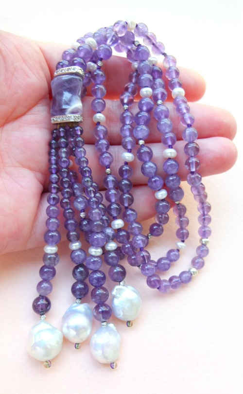 Сотуар из аметиста и жемчуга