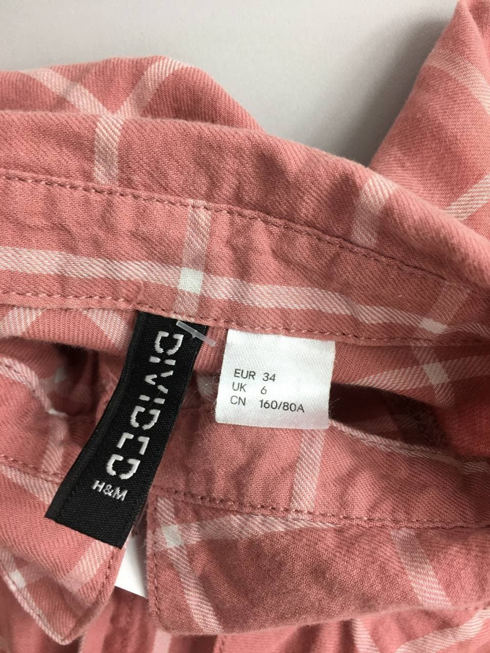 Рубашка H&M хлопковая в клетку 40 размер