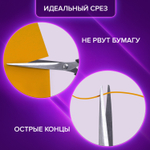 Ножницы BRAUBERG "Office-Expert" 170 мм сине-черные резиновые вставки 3-х сторонняя заточка (5 штук в упаковке)