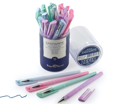 Ручка шарик. 0,5мм. синяя "EasyWrite Zefir" 4цв.корпуса (BrunoVisconti)