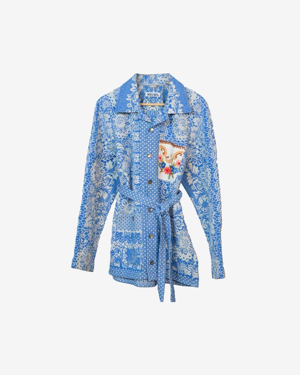 Куртка с Карманами на Пуговицах/Antique Buttons Jacket синяя - фото 1